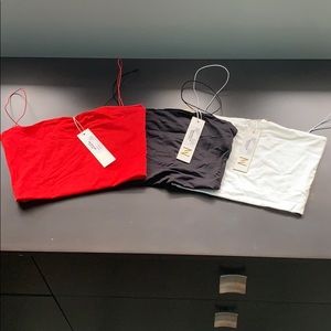 Meshki Yvonne Crop Tops - RED & WHITE